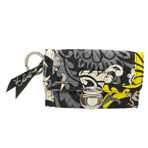 Vera Bradley Baroque Quick Swipe ID Wallet Key Ring Floral